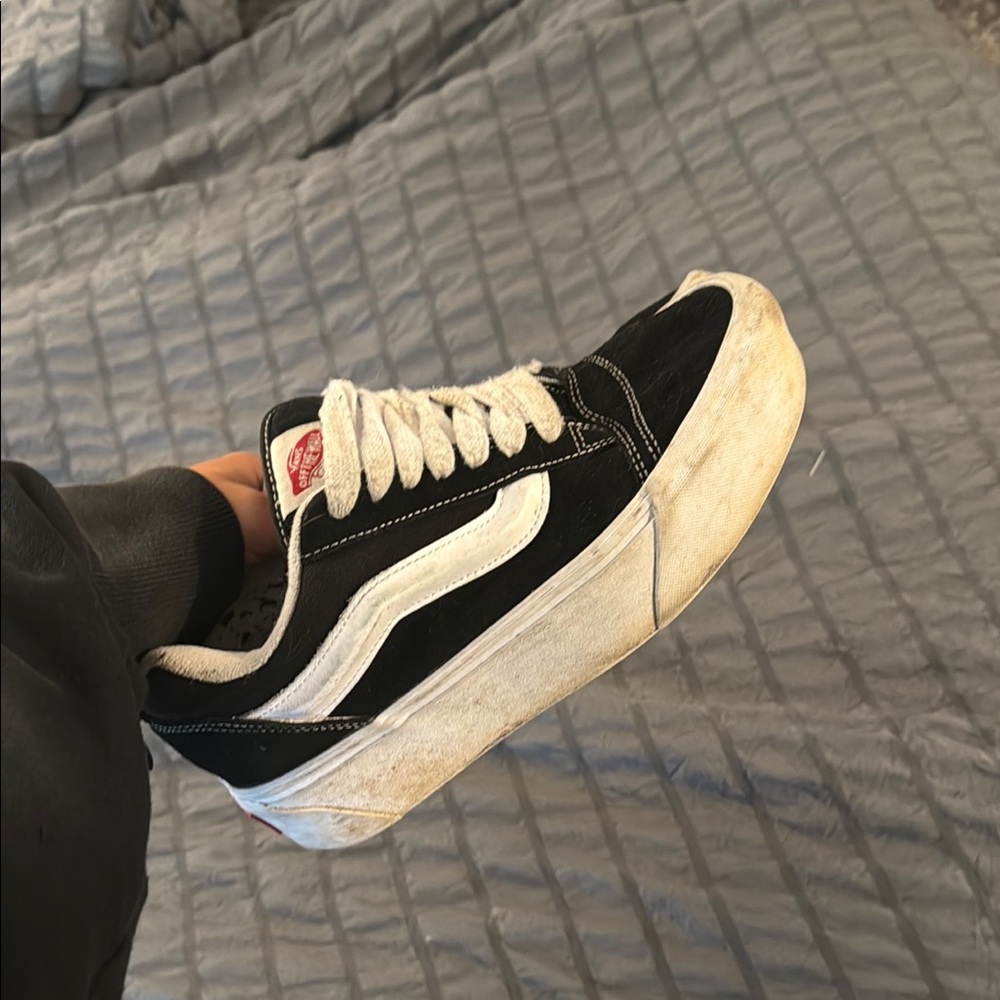 Vans Black and White Platform Sneakers